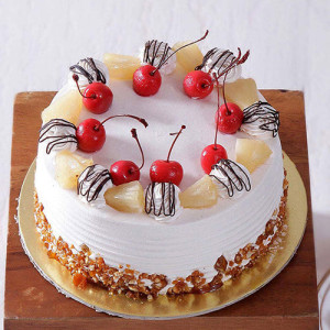 Pineapple Cake with Pineapple & Cherry Toppings