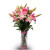 Best Greetings 6 Pink Lilies