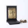 Buddha Idol With Wooden Base And T Light Holder
