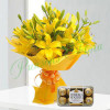 Bright Yellow Asiatic Lilies n Rocher