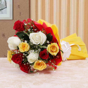 Colorful Hue 10 Mix Roses Online