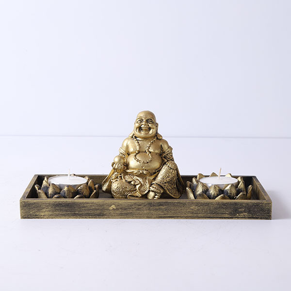 Laughing Buddha With T Light Holder