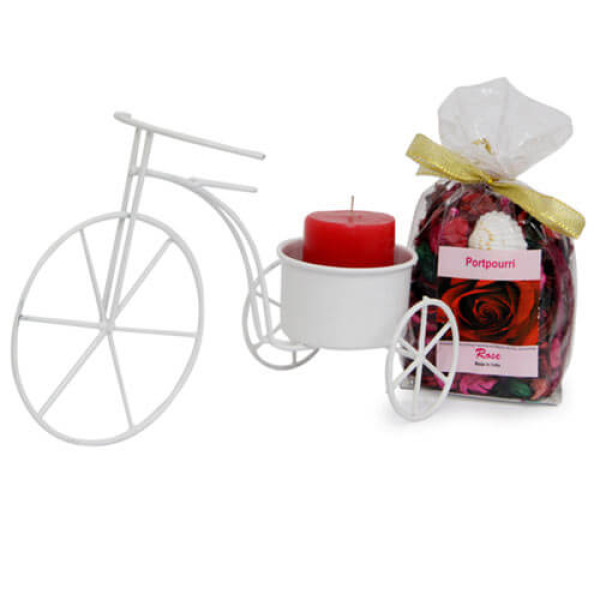 Cycle Candle Holder And Potpourri