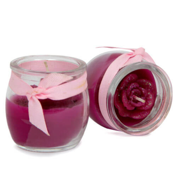 Purple Rose Candle