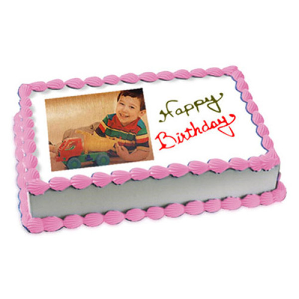 2kg Photo Cake Butterscotch Eggless - Birthday Cake Online Delivery