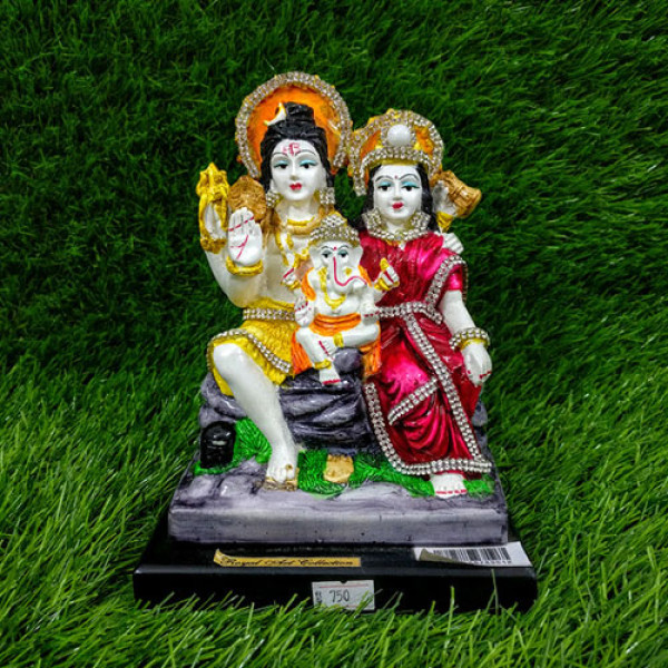 Shiva Parvati And Ganesha Idol